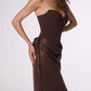 Vestido de Novia Corte Recto, Corpiño con Escote Corazón y Falda Desmontable, Colores Black y Espresso