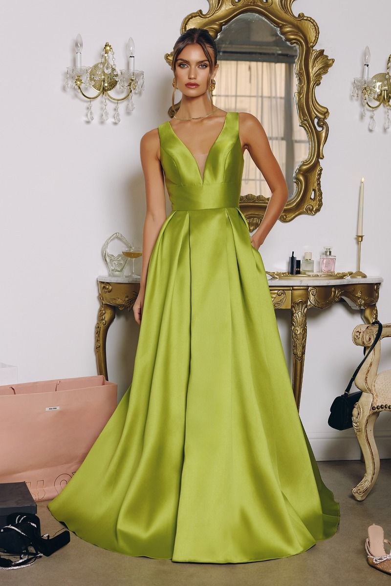 Vestido Corte en A, Escote en V y Tirantes Gruesos (Varios Colores)