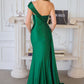 Vestido de Satén con Tirante Cruzado a un Hombro, Escote de Corazón y Abertura en la Pierna (Varios Colores)