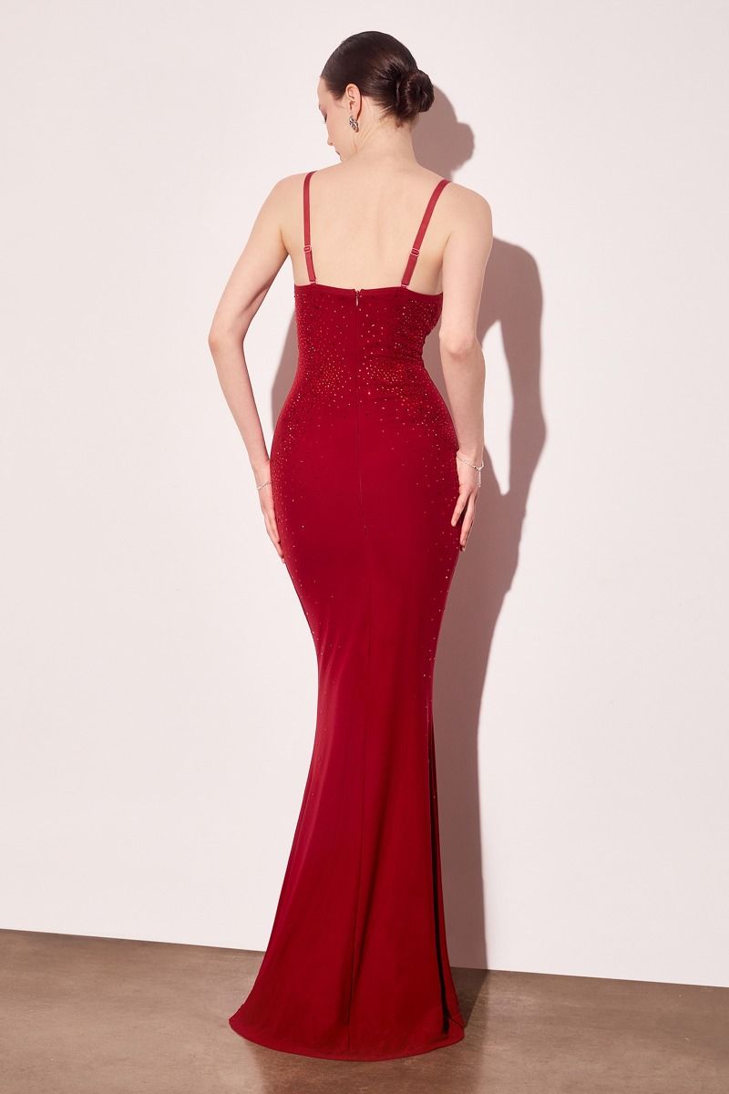 Vestido Corte Sirena con tirantes Delgados Destellos Brillosos (Varios Colores)