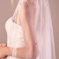 Velo de Tul con Delicadas Gotas de Perla, Color Off White