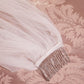 Velo de Novia  de encaje festoneado floral Color Off White.