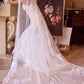 Velo de Novia  de encaje festoneado floral Color Off White.