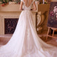 Vestido de Novia Con Mangas Color Off White-Nude.