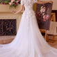 Vestido de Novia Sin tirantes Con Corpiño de Encaje Con Sobre Vestido desmontable en Corte A.