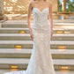 Vestido de Novia Corte Sirena de Encaje Con Bolero Desmontable, Color Off White Nude