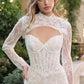 Vestido de Novia Corte Sirena de Encaje Con Bolero Desmontable, Color Off White Nude