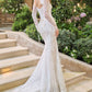 Vestido de Novia Corte Sirena de Encaje Con Bolero Desmontable, Color Off White Nude