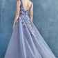 Vestido azul ajustado con encaje floral tipo corsé con escote corazón con abertura lateral