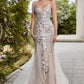 Vestido sirena plata ajustado brillante con estampado sin mangas
