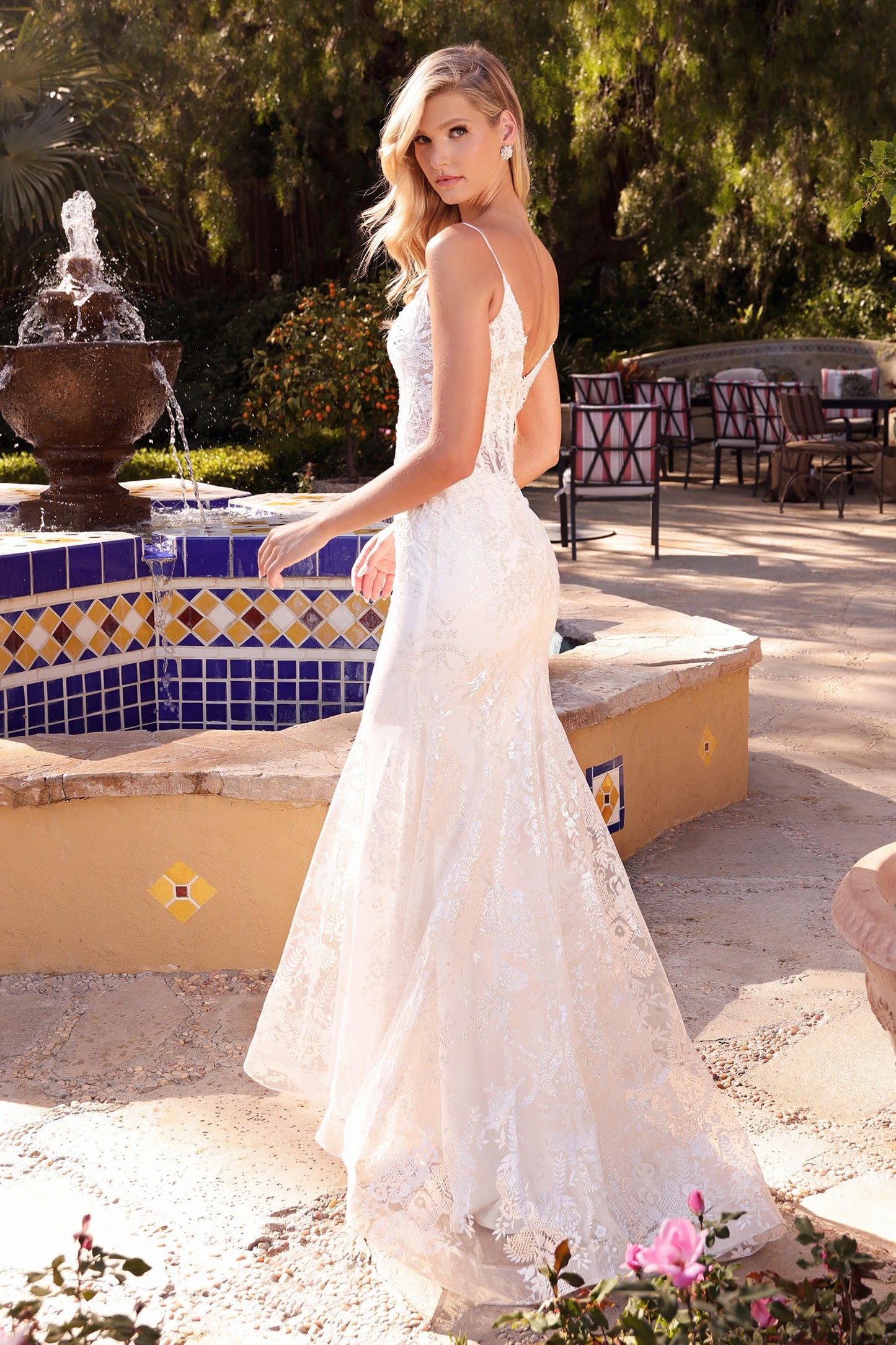 Vestido de novia ajustado encaje sirena